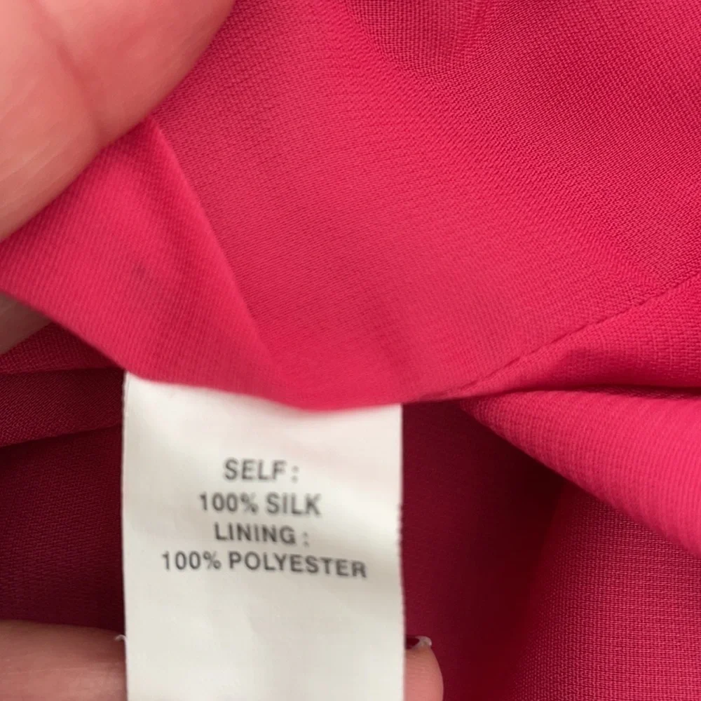 Kay Unger Hot Pink tweed shift dress cap sleeve with belt 10